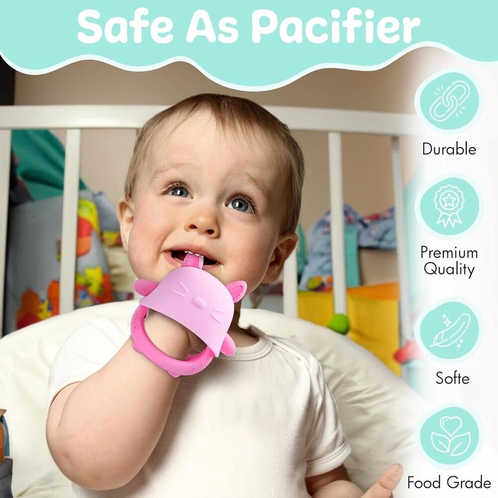 Baby Teething Pacifier, Silicone Teething Toy for Babies 3-6 Months - Picture 6 of 10